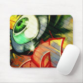 Tapis De Souris Graffiti vert de globe oculaire en parc d'écho (Avec souris)