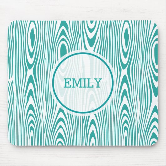 Tapis De Souris Grain de bois turquoise (Devant)