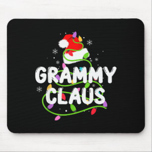 Tapis De Souris Grammy Claus Drôles de lumières de Noël Pyjama Fam