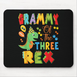 Tapis De Souris Grammy Des Trois Rex 3ème Anniversaire Dinosaur