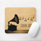 Tapis De Souris Gramophone en ébène Vintage Mousepad (Avec souris)