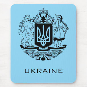 Tapis De Souris Grand blason de l'Ukraine monochrome Beaux-Arts