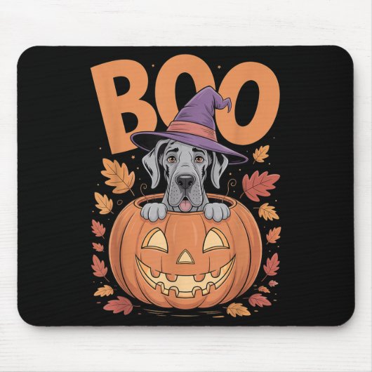 Tapis De Souris Grand Costume Dane Sur Halloween Citrouille Grand (Devant)