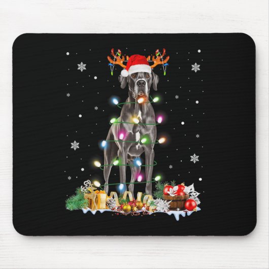 Tapis De Souris Grand Danse Noël Santa Hat Fairy Lights Pyjama (Devant)
