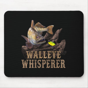 Tapis De Souris Grand doré jaune avec leurre de pêche dessinant Wa