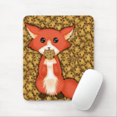 Tapis De Souris Grand Fox observé mignon mangeant un biscuit (Avec souris)