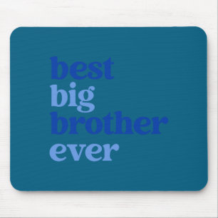 Tapis De Souris Grand Frère Toujours Gris Avec Texte Bleu Garçons