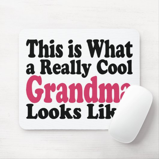 Tapis De Souris Grand-mère cool (Avec souris)