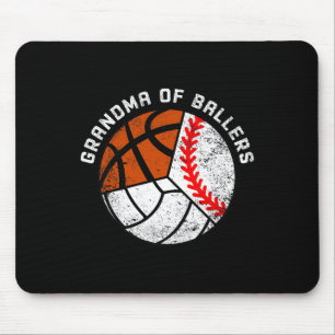 Tapis De Souris Grand-Mère De Ballers Fun Baseball Volleyball Bask