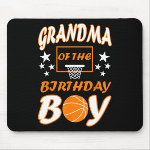Tapis De Souris Grand-mère de l'Anniversaire garçon Basketball Lov