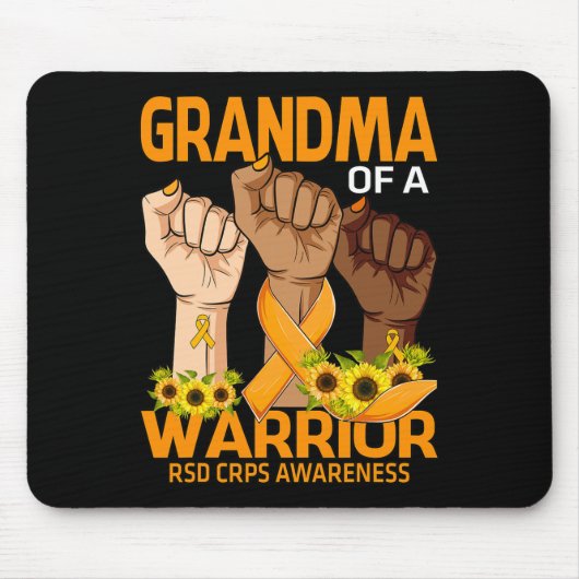 Tapis De Souris Grand-mère d'un guerrier RSD Sensibilisation à la  (Devant)