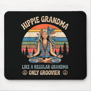 Tapis De Souris Grand-mère hippie vintage comme une grand-mère nor