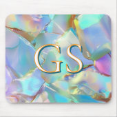 Tapis De Souris Grand monogramme ou nom sur Opal (Devant)