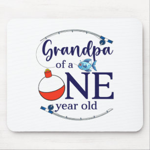 Tapis De Souris Grand-père du garçon de pêche du gros coup Premier