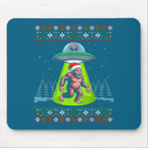 Tapis De Souris Grand-père Noël Bigfoot Ufo Sasquatch Noël drôle e