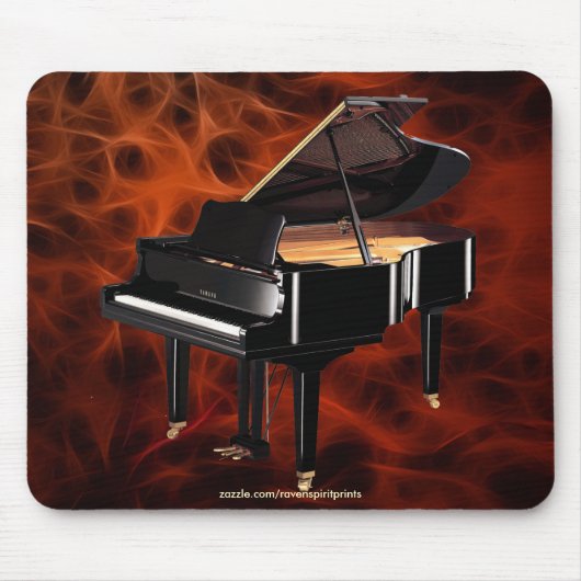 Tapis De Souris Grand Piano Music-amoureux du design Red Fractal (Devant)