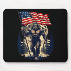 Tapis De Souris Grand pied bigfoot sasquatch drapeau américain pat