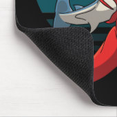 Tapis De Souris Grand requin blanc et calmar géant (Coin)