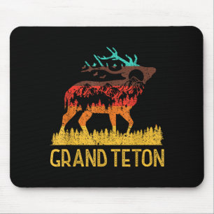 Tapis De Souris Grand teton - aimez la nature randonnée vintage 70