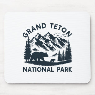 Tapis De Souris Grand Teton National Park Wyoming Ours Randonnée M