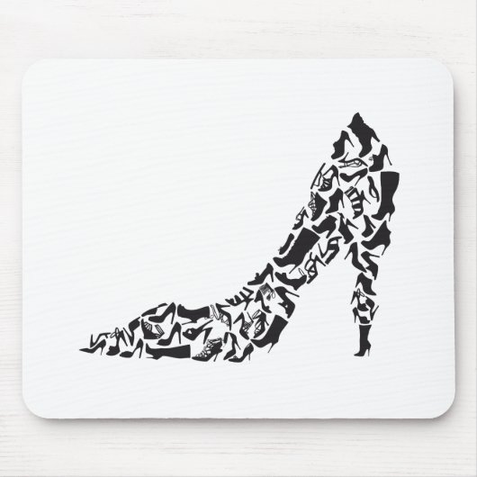 Tapis De Souris grande chaussure avec différentes silhouettes de (Devant)