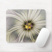 Tapis De Souris Grande Fleur d'ivoire, Abstrait Art Fractal Modern (Avec souris)