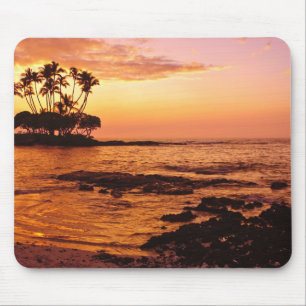 Tapis De Souris Grande Ile, Hawaï. Coucher de soleil, Big Island H
