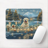 Tapis De Souris Grande Pyrénées Noël Festive Voyage (Avec souris)