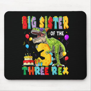 Tapis De Souris Grande Sœur Des Trois Rex 3ème Anniversaire Garçon