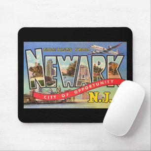 Tapis De Souris Grandes Lettres, Newark, NJ Carte Postale Vintage