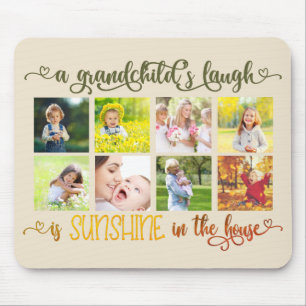 Tapis De Souris Grandkids Citation et collage photo personnalisé