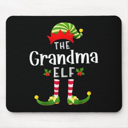 Tapis De Souris Grandma Christmas Elf Matching Pajama X-mas Party (Devant)
