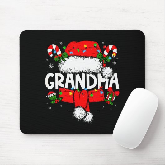 Tapis De Souris Grandma Christmas Pajama Santa Claus Family Matchi (Avec souris)
