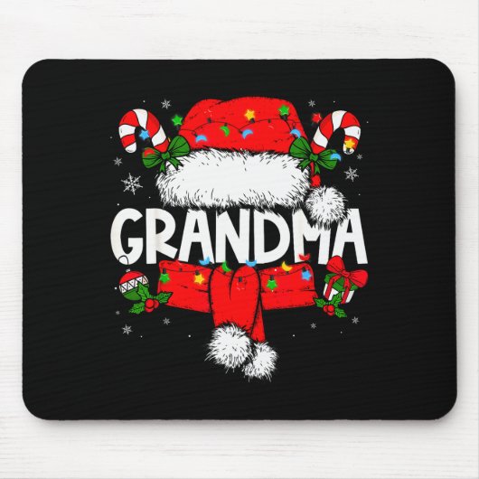 Tapis De Souris Grandma Christmas Pajama Santa Claus Family Matchi (Devant)
