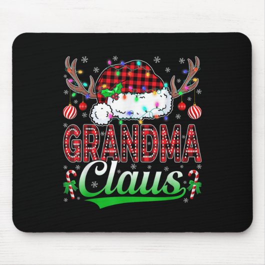 Tapis De Souris Grandma Claus Christmas Lights Matching Family Xma (Devant)