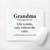 Tapis De Souris Grandma Definition Like Mom Without Rules Funny Gr (Avec souris)