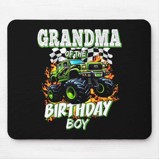 Tapis De Souris Grandma Of The Birthday Boy Monster Truck Birthday (Devant)