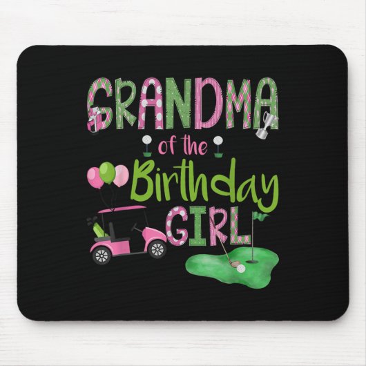 Tapis De Souris Grandma Of The Birthday Girl Hole In One Golf Love (Devant)