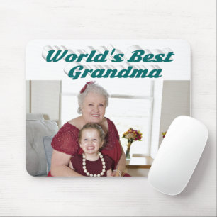 Tapis De Souris Grandma Photo typographie verte