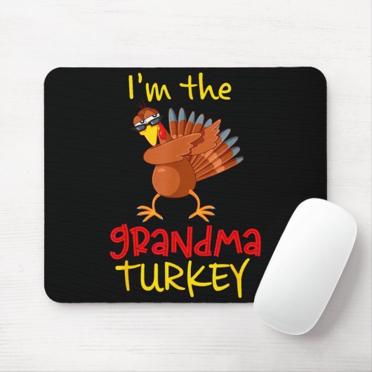 Tapis De Souris Grandma Turkey Matching Family Group Thanksgiving (Avec souris)