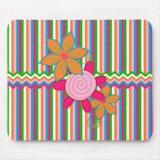 Tapis De Souris Grandmas Jardin Stripes Mousepad (Devant)