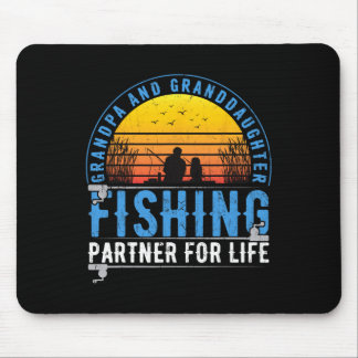 Tapis De Souris Grandpa And Granddaughter Fishing Buddies For Life