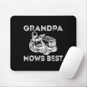Tapis De Souris Grandpa Mows Funny Lawn Mower Father's Day Papa  (Avec souris)