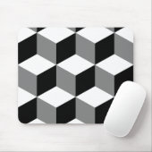 Tapis De Souris Grands blanc et gris de noir de motif de cube (Avec souris)