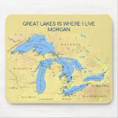 Tapis De Souris Grands Lacs d'Amérique du Nord (Devant)