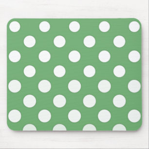 Tapis De Souris Grands points blancs sur fond vert citron