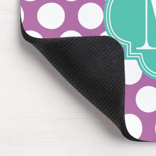 Tapis De Souris Grands points chics de pourpre et de turquoise (Coin)