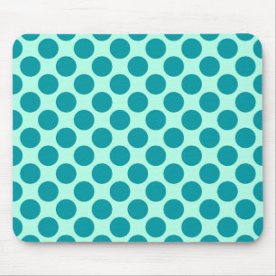 Tapis De Souris Grands points rétro - aqua et turquoise