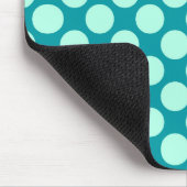 Tapis De Souris Grands points rétro - turquoise et aqua (Coin)