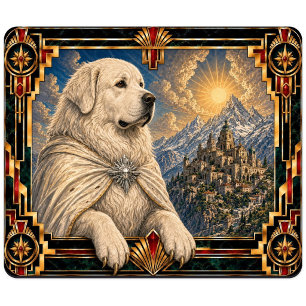 Tapis De Souris Grands Pyrénées, chien Art Déco
